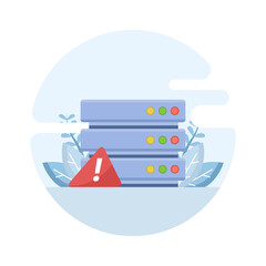 Fototapeta premium Flat vector illustration of no data conceptual icon. Empty database, missing file, error page, blank report, data not found, unavailable information, and digital storage problem in flat style.