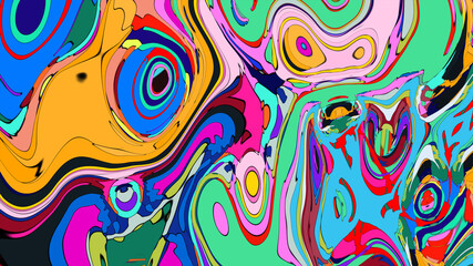Colorful abstract psychedelic fluid background for music festival