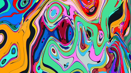 Colorful abstract psychedelic fluid background for music festival