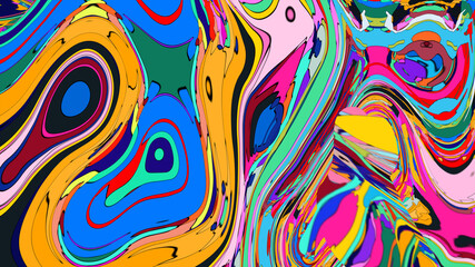 Colorful abstract psychedelic fluid background for music festival