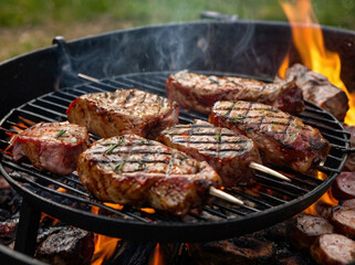 炭火でしっかり焼いた肉