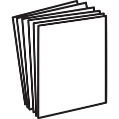 Stack of blank white papers isolated on white background, perfect for showcasing documents, reports, or any textual information in a clean and professional manner