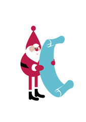 Santa Claus (Father Christmas) reads a wish list