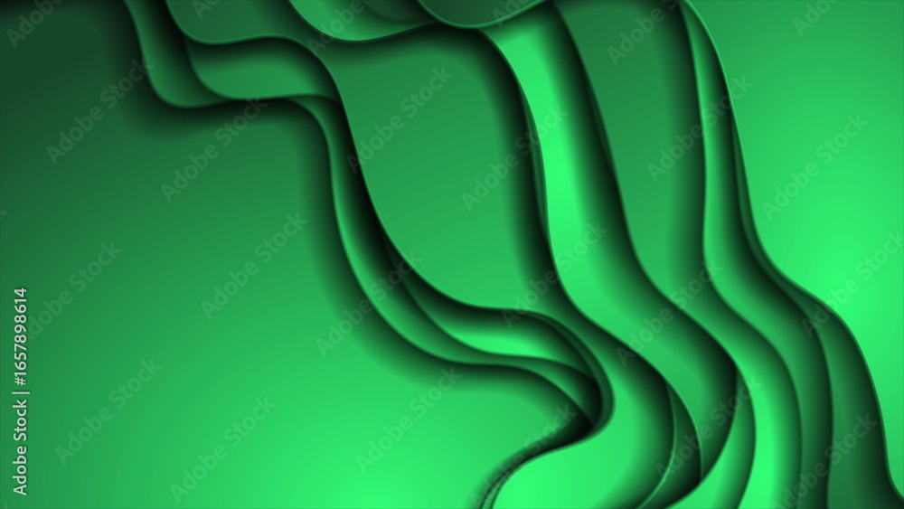 Poster vivid green smooth waves minimal abstract elegant background