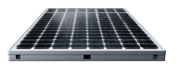 Rectangular solar panel array mounted on a light gray frame