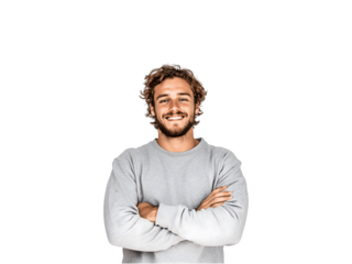 Smiling young man with arms crossed