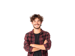 Smiling young man with arms crossed