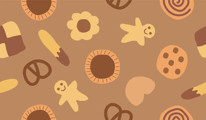 Cute mix cookies pattern background vector design