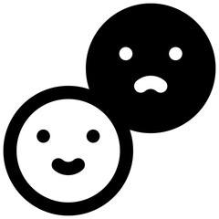 Mood swings. Outlined stroke vector icon with black-filled details.