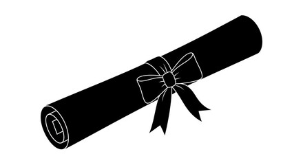Black and white diploma roll with ribbon