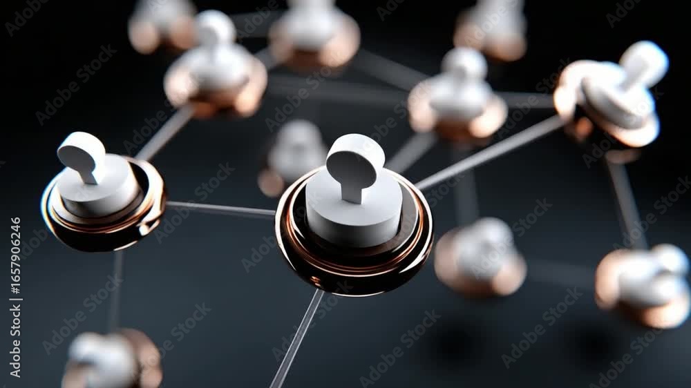 Poster connected network: a network of interconnected nodes symbolizes the power of collaboration, global c