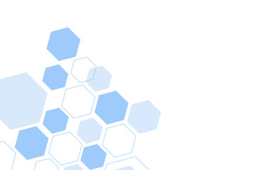 Abstract blue hexagon shape for frame illustration design