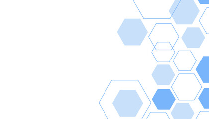 Abstract blue hexagon shape for frame illustration design