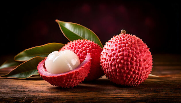 a pile of lychees on a beautiful table