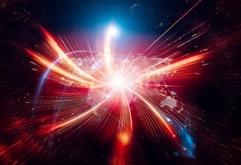 Naklejka premium A glowing blue globe with interconnected lines representing global communication and connections.