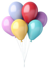 Obraz premium PNG Colourful simple balloons background celebration decoration.