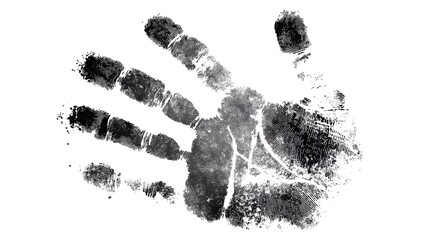 Detailed Realistic Human Handprint Vector Art with Emphasis on Crisp Outlines, Modern Digital Techniques, and Pure White Background