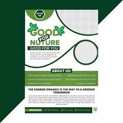 Organic Farm Flyer Template &ndash; Modern Agriculture and Eco Food Design