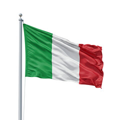 Obraz premium Italy National Flag Waving on Isolated Transparent Background