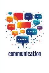 Naklejka premium Vibrant speech bubbles representing communication and ideas in colorful abstract design