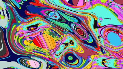 Colorful abstract psychedelic fluid background for music festival