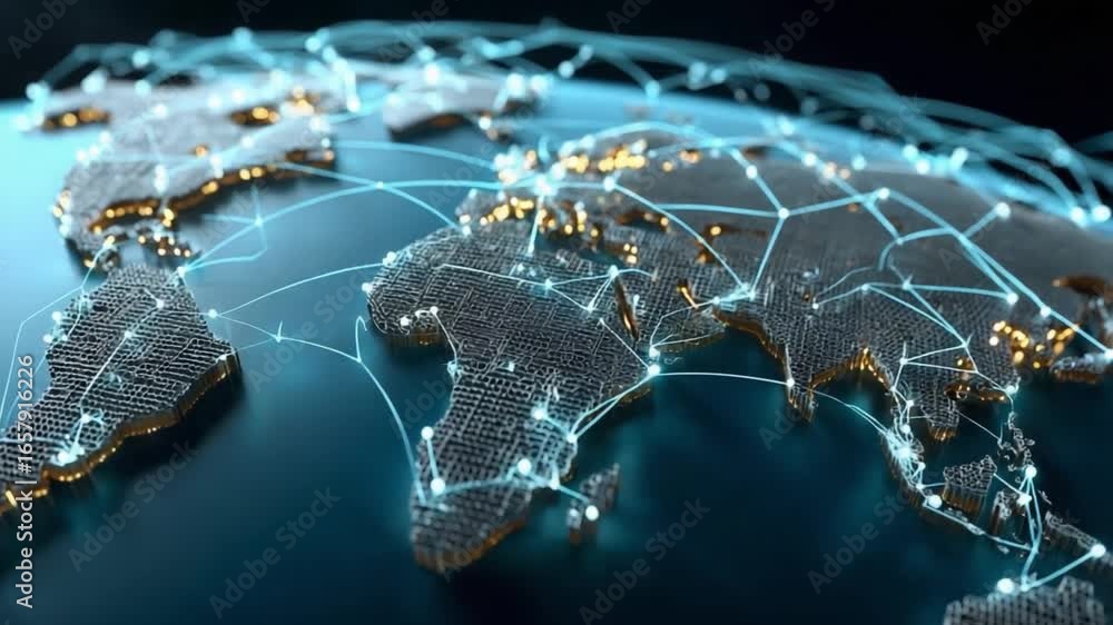 Poster global network: a stunning visual representation of global interconnectedness.