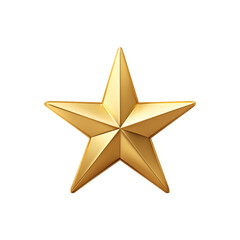 Fototapeta premium Golden five pointed star ornament isolated on transparent background