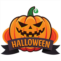 Happy Halloween. Happy Halloween text banner design template. Halloween pumpkin isolated on white background. Happy Halloween logo. Happy Halloween label. Happy Halloween sticker. Happy Halloween post