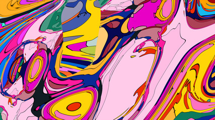 Obraz premium Colorful, abstract, fluid, and geometric background for a music festival