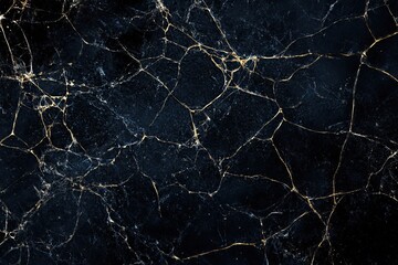 Abstract ice texture with a dark blue color and cracks on a black background