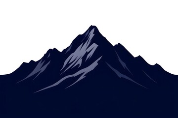 Dark Blue Mountain Peak Illustration