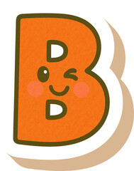 Cute Alphabet Letter B Cartoon Illustration – Colorful Kids Font Character for Education and Learning Projects