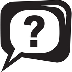 Illustration of a speech bubble containing a question mark, isolated on white background, representing inquiry, uncertainty, seeking answers, and problemsolving