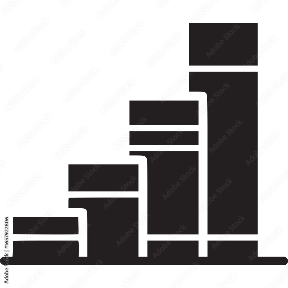 Poster bar chart showing growth and success in business and finance, isolated on white background, represen