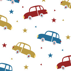 cars seamless pattern vector design cartoon for kids apparel fullprint fabric