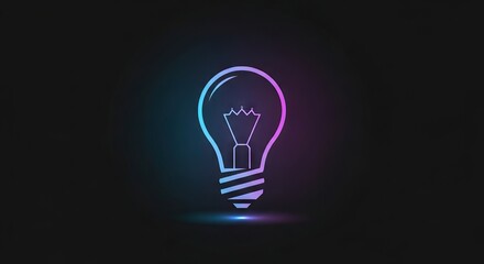 Neon light bulb graphic