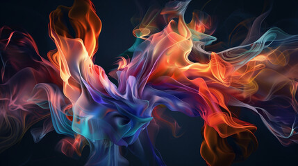 Vibrant Abstract Silk Smoke Fluid Motion