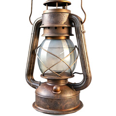 An antique lantern casts a gentle glow a beacon of warmth against the on transparent background