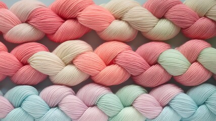 Delicate Pastel Yarn Braids in a Stunning Arrangement