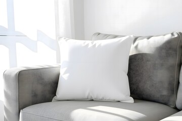 Cozy Sofa with White and Grey Cushions