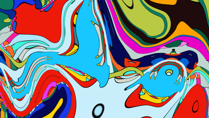 Colorful, abstract, fluid, and geometric background for a music festival