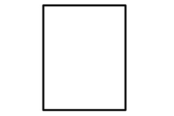 Simple blank paper icon with border outline, isolated on white background