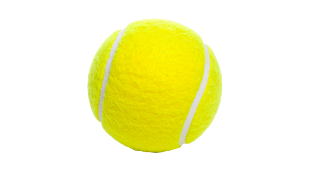 Tennis ball, isolated, white background, vibrant, bright, round, yellow, textured, fuzzy, sport, game, training, practice, recreation, competition, outdoor, indoor, lightweight, durable, bouncing, hit