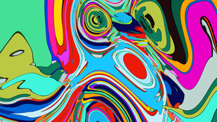 Colorful, abstract, fluid, and geometric background for a music festival