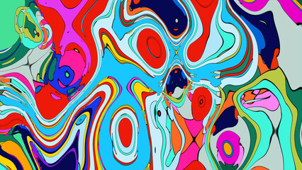 Colorful, abstract, fluid, and geometric background for a music festival