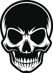 Fototapeta premium Death Theme Minimalist Vintage Black and White Skull...