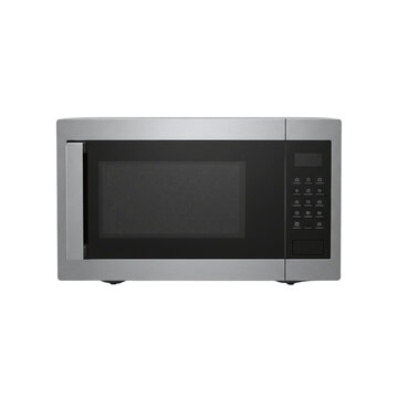 Modern stainless steel microwave oven appliance