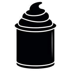 Vector art of black silhouette of whipped cream