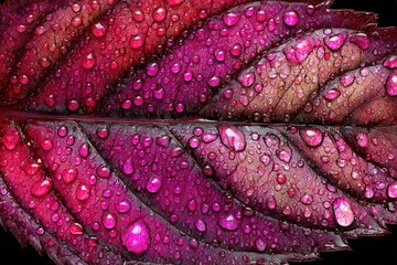 Fototapeta premium Close-up of a vibrant, wet leaf
