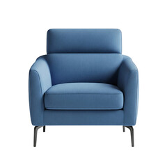 Modern blue upholstered armchair for interior design